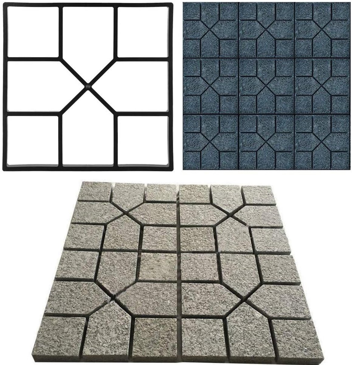 Garden Paving, DIY Walkway Maker Springplank Bestrating Bestrating Herbruikbare Tool, Concrete Cement Stone voor Garden Oprit Achtertuin Patio's Decor (8 Grid 40 × 40