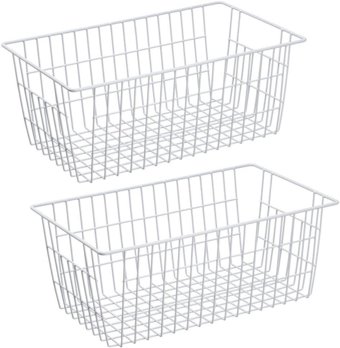 Vriezer Wire Organizer Opbergbakken Grote Organisatie Bakken voor Koelkast Opslag, Diepvriezer, Kantoor, Badkamer, Pantry Organisatie Opbergbakken Rack met Handgrepen