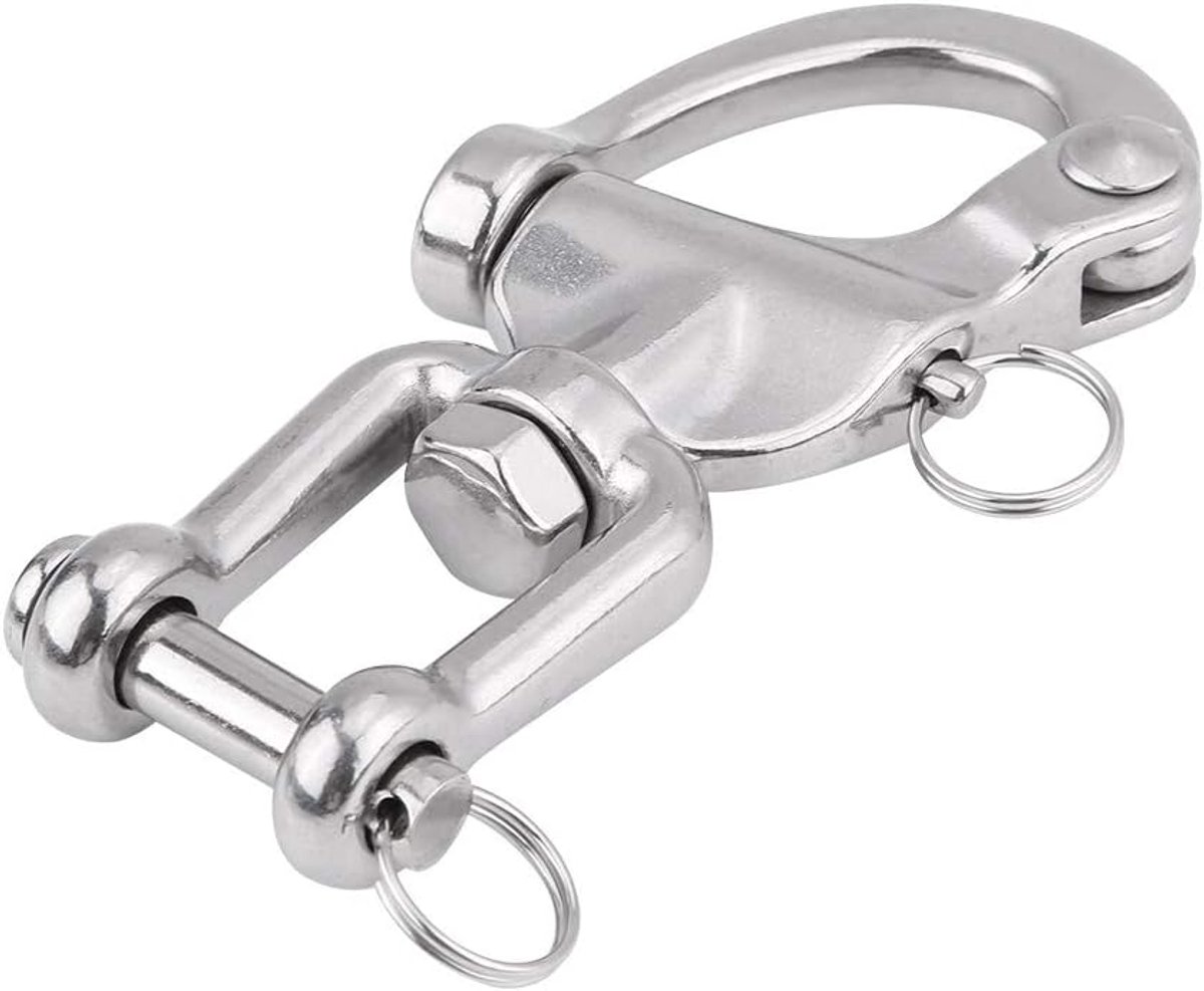 Shackle, 316 RVS Jaw Swivel Snap Shackle voor Zeilboot Spinnaker Val, 3 Maten Optioneel(128mm)