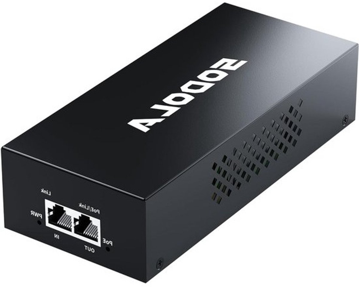 PoE Injector - Netwerk Injector - Netwerk Uitbreiden - 2.5 Gigabit Snelheid - 90 Watt - zwart