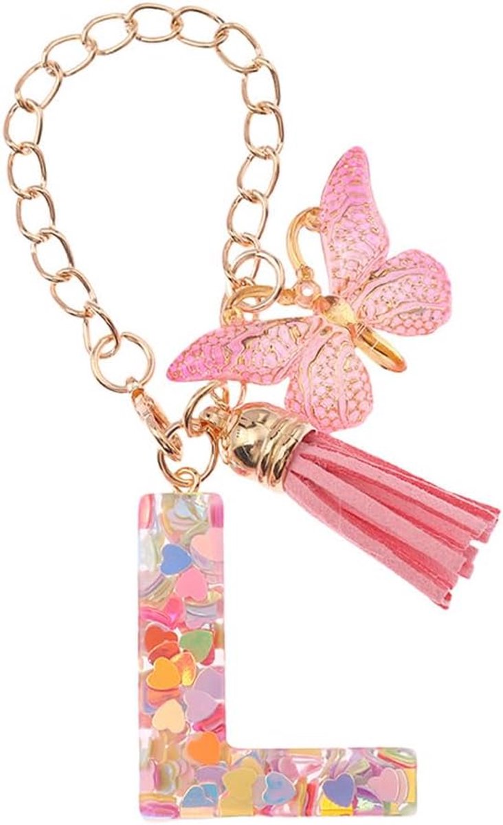 Dailygoods - Schattige Bekerdecoratie met Vlinderletterbedel (Letter L)
