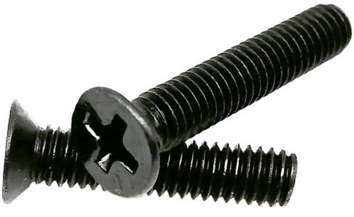 Kruiskopschroeven - Verzonken schroeven - Bevestigen in Hout - Koolstofstaal - M2 x 18mm - Zwart
