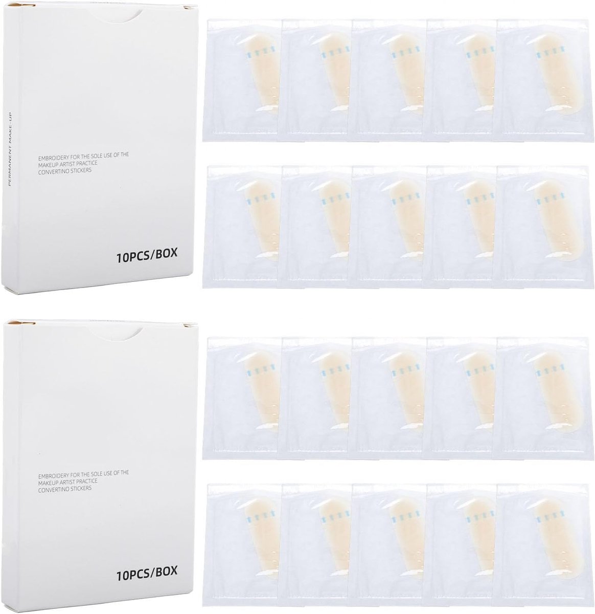 Dailygoods- Wenkbrauwsticker 20 Stuks - Siliconenmateriaal - Oefenmake-up - Schoonheidssalon - Beginners - Hygiënisch Wegwerpontwerp - Wenkbrauwsjablo