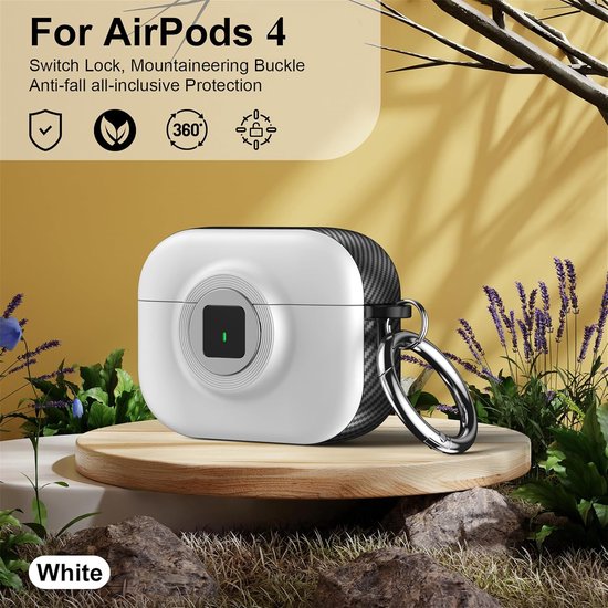 Camera Stijl Hoes voor AirPods 4 LK Wit — afbeelding 2