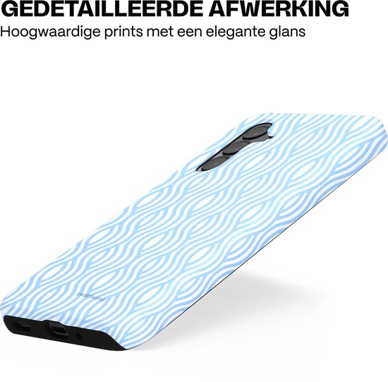 Telefoonhoes met lichtblauw golvend patroon, geschikt voor Samsung A16.