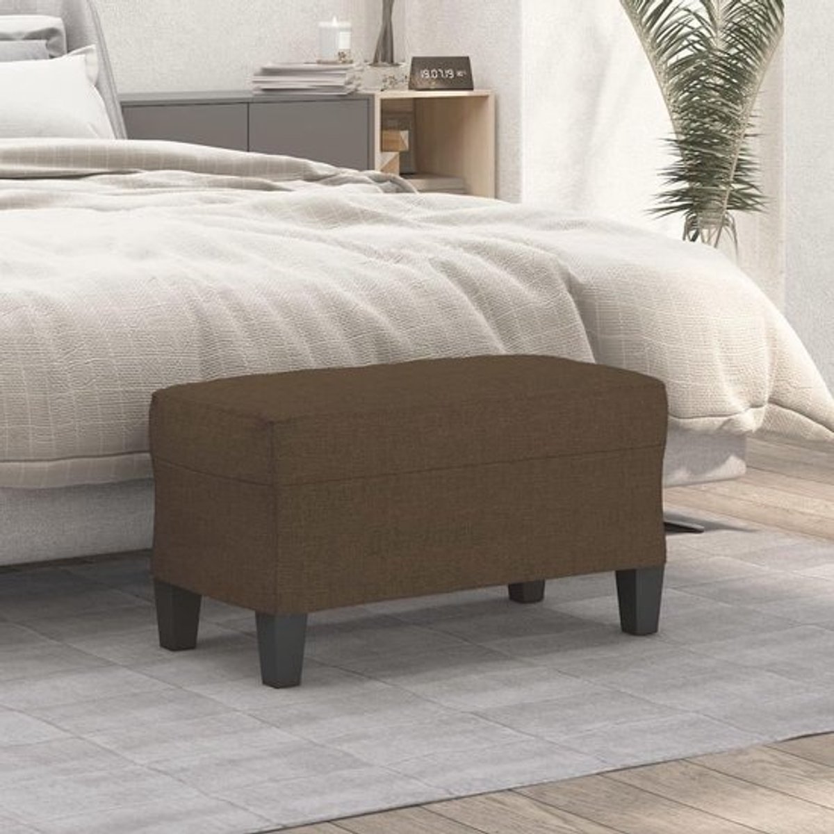 Zitbank - Zitmeubel - Extra zitplaats - Ademende stof - 70 x 35 x 41 cm - Bruin