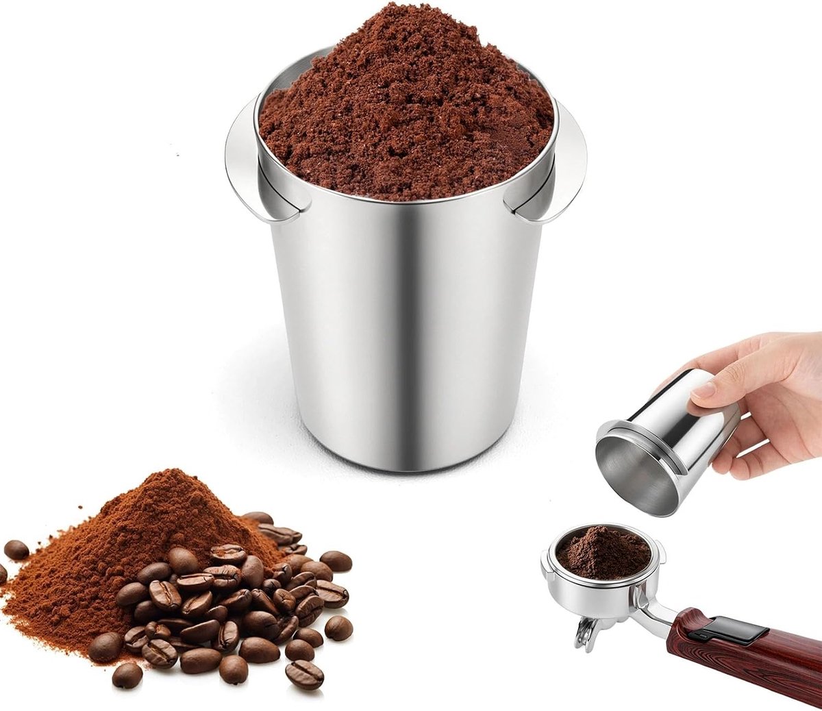 53 mm espresso doseerbeker, espressomachine, koffiezeefhouder, roestvrijstalen koffiemaatbeker, geschikt voor koffieliefhebbers thuis en barista's in cafés