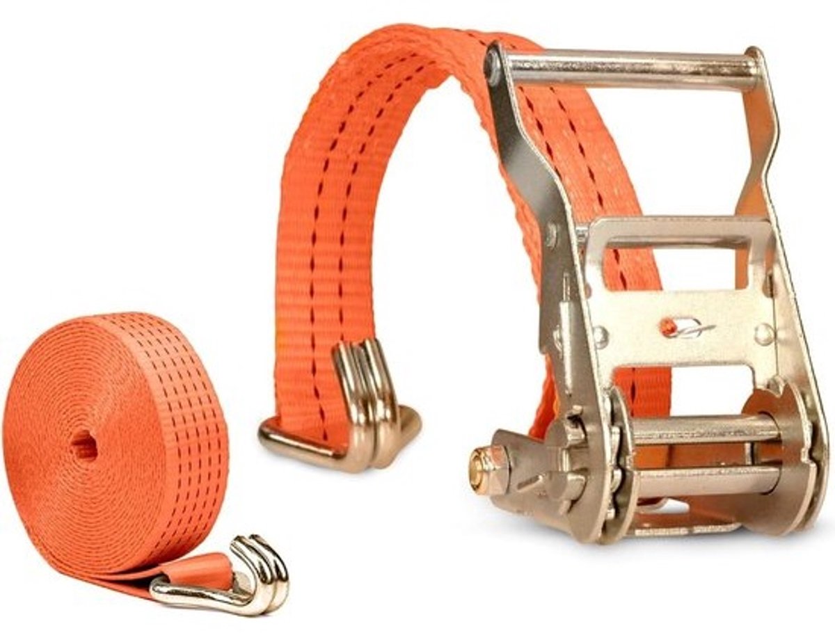 Weerbestendige robuuste sjorband zwart - Spanbanden met ratel voor aanhanger bestelwagen vrachtwagen - Auto motorfiets bagagepakket camping - 2 stuks 6 m x 38 mm 2000 kg Spanbanden met ratel