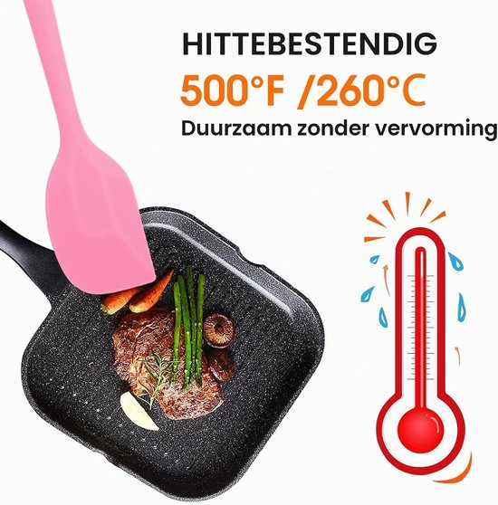 10 stuks deegschrapers, siliconen set, hittebestendig tot 260°C, meerkleurige siliconen spatel met metalen kern, deegschraper, keukenschraper voor koken en bakken — afbeelding 4