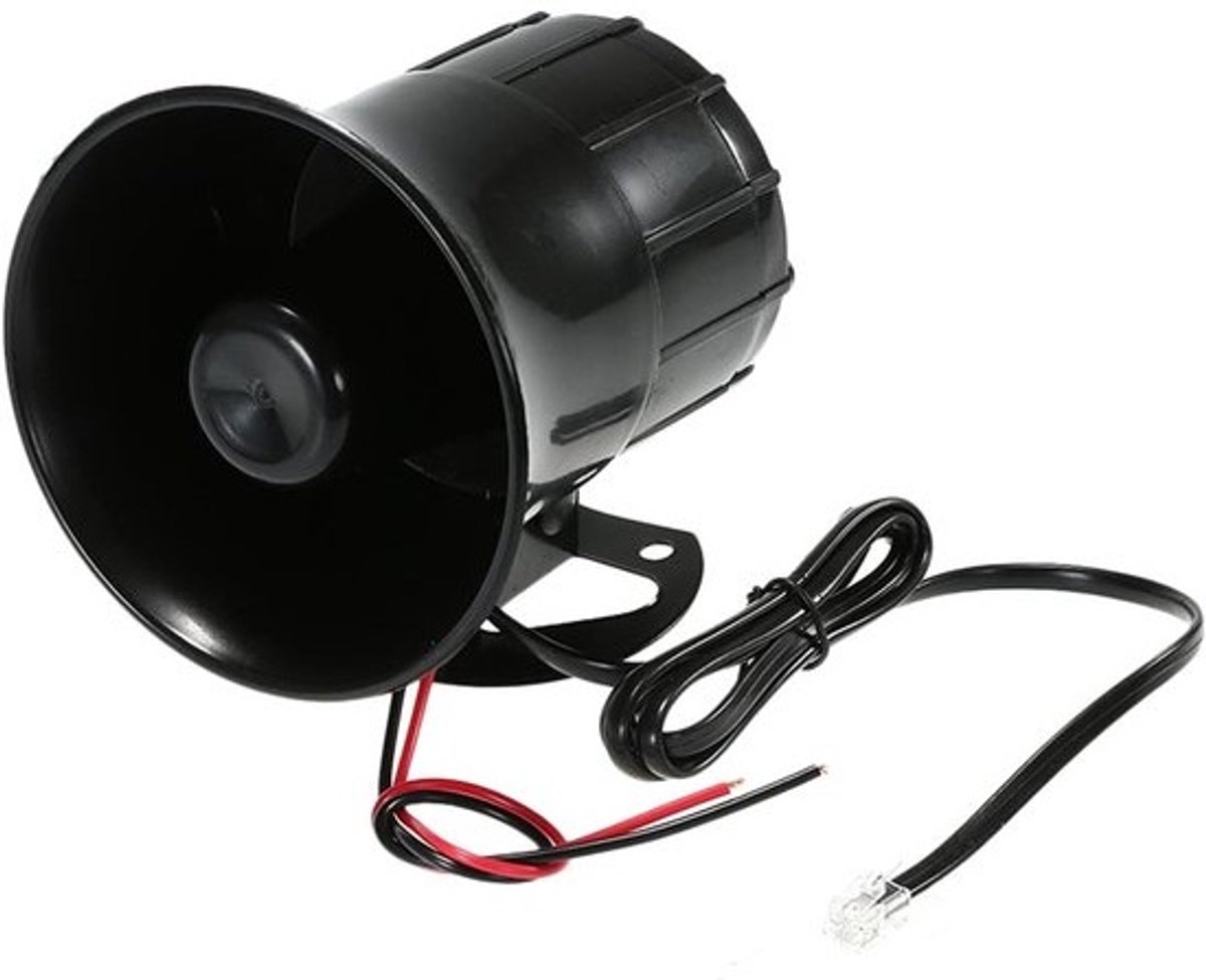 Luidspreker Systeem - Auto Hoorn - Verkeerswaarschuwing - Met Microfoon - DC 12V - Zwart