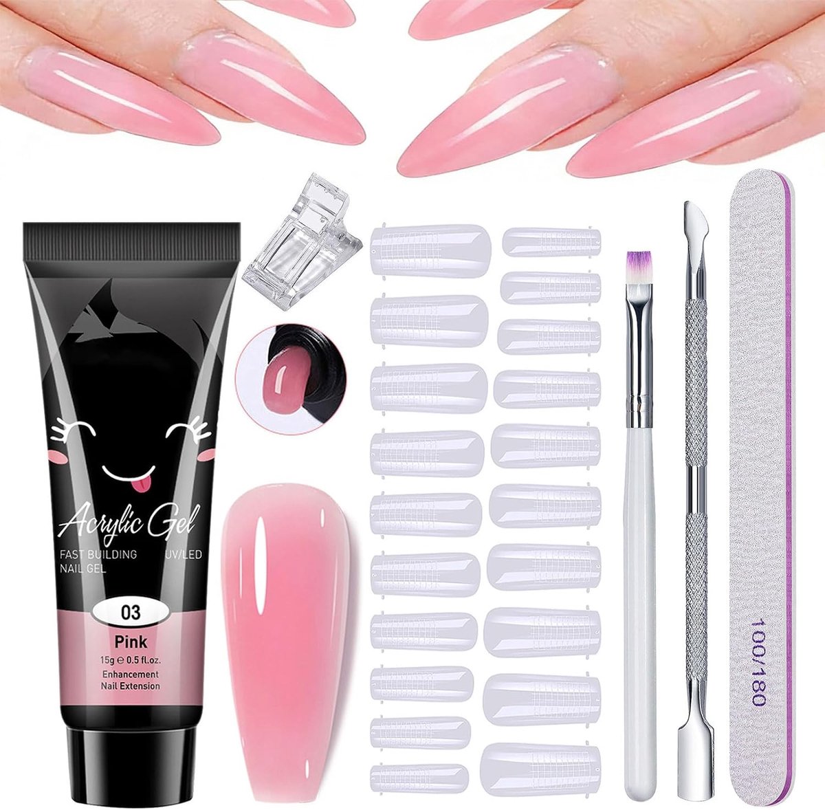 nagelverlengingsgel, Poly Nail Extension Gel Kit, Polygel voor nagels, voor professionals, salon manicure