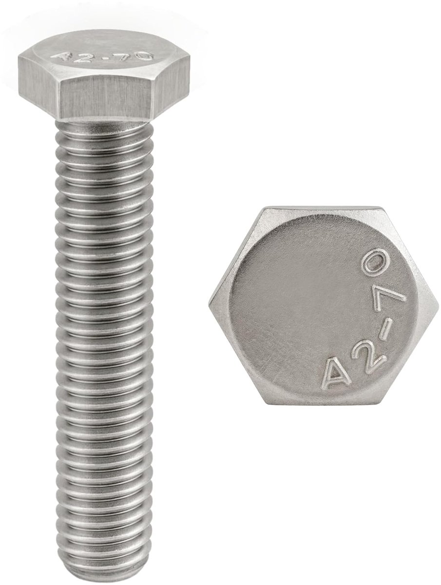 schroeven M3 x 50 mm volledige schroefdraad zeskantkop (M3 x 50) – roestvrij staal A2 (304) – schroeven kop H (TH) – DIN 933: set van 20 stuks – ProRaje