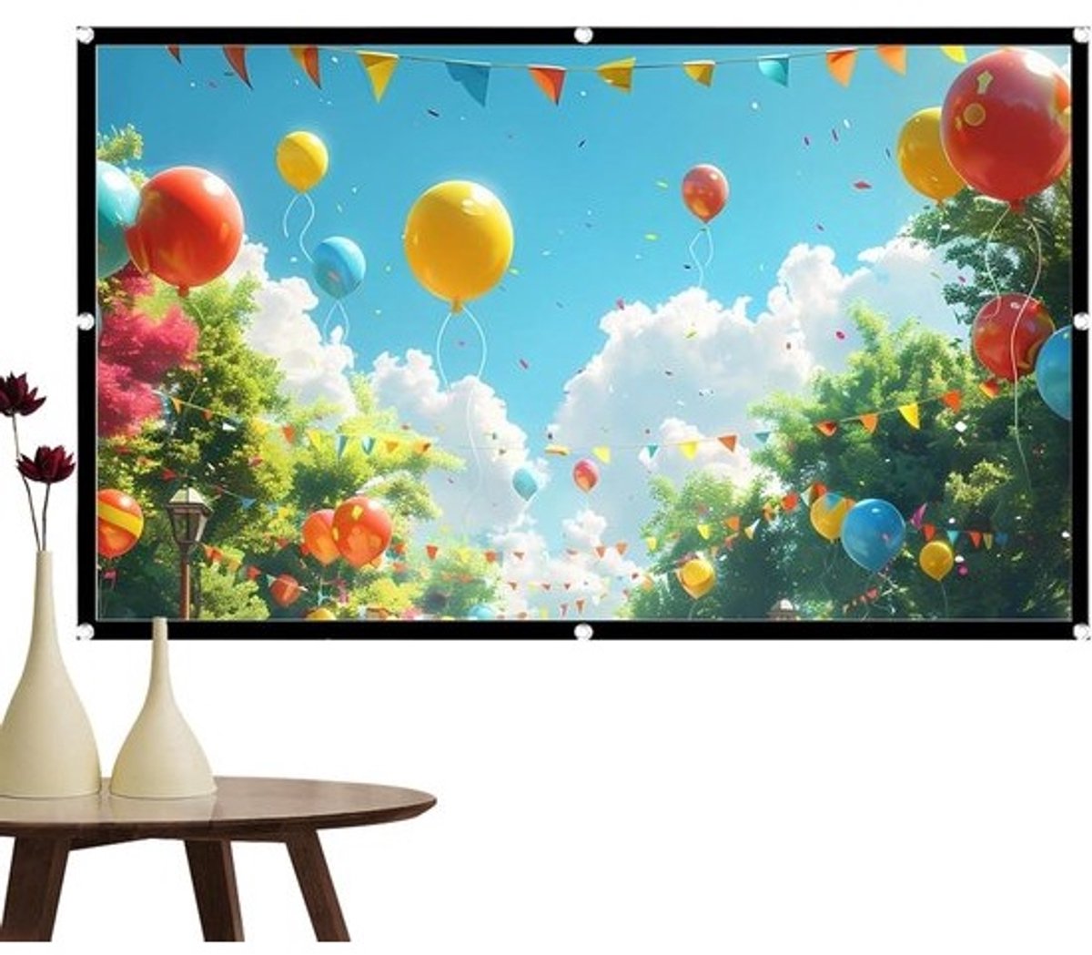 Projectiescherm Buiten - Filmscherm Outdoor - Buitenfilms Kijken - Anti-Kreuk Weefsel - 254 cm diagonaal - Wit