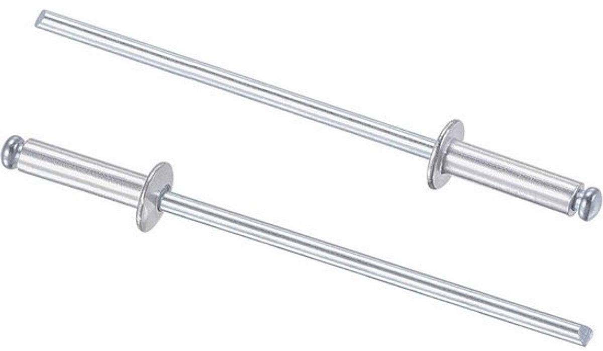 60x Aluminium Blindklinknagels - Ø2.4mm x 9mm - Zilveren Kern - Voor Diverse Bevestigingen