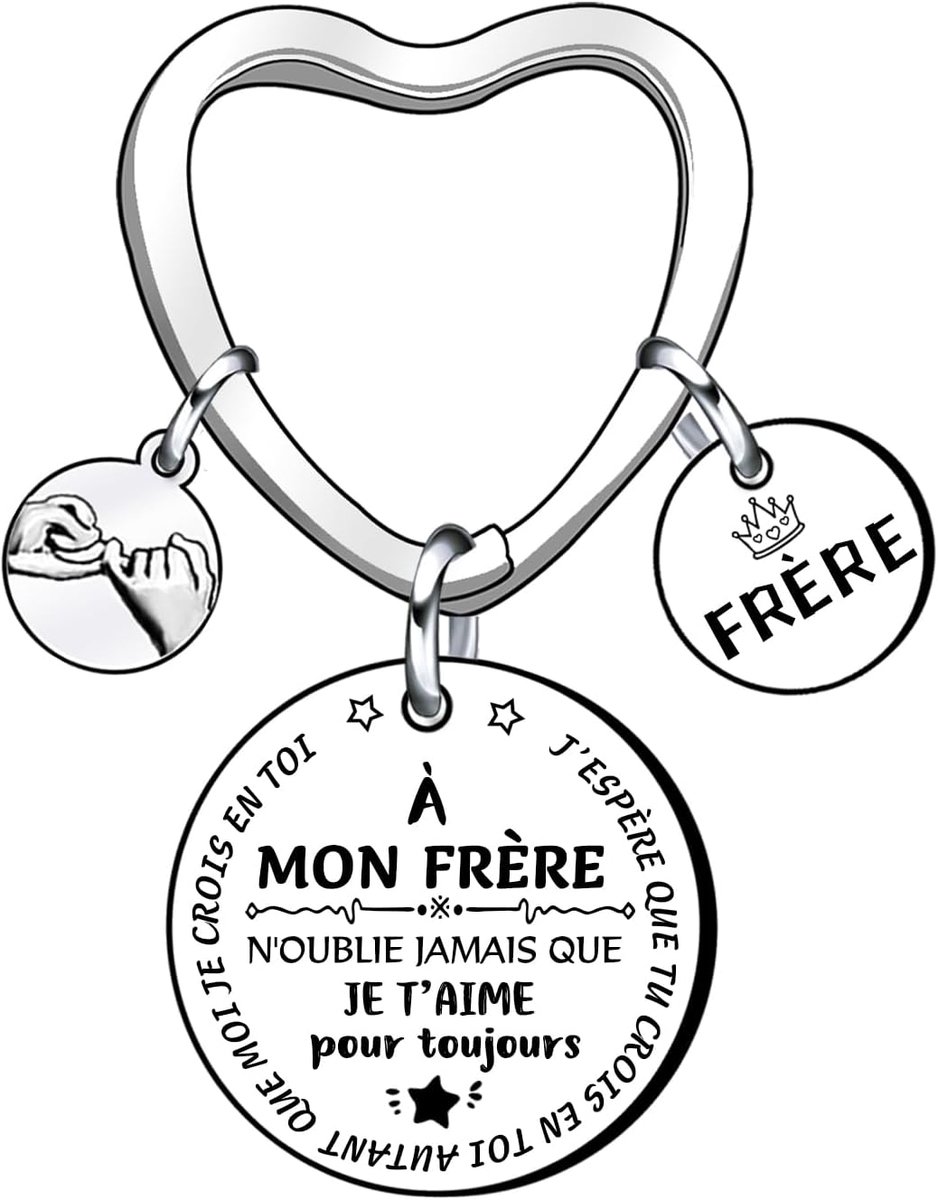Sleutelhanger voor broer cadeau broer verjaardag sleutelhanger broer cadeau broer sleutelhanger cadeau, verjaardagscadeau, 2, L