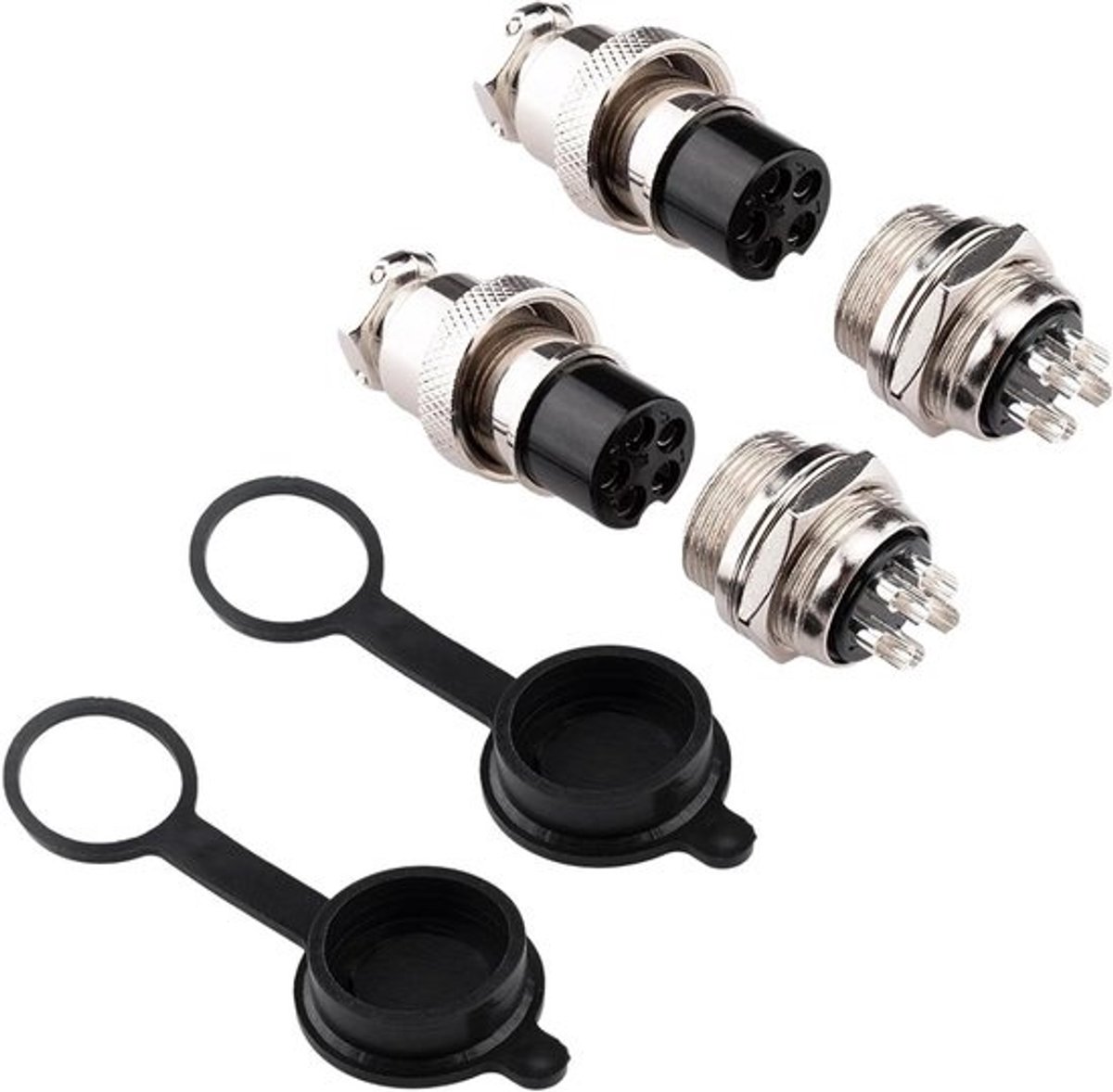 Luchtvaartconnector 5-pins - Stekker & bus - Apparaten verbinden - IP67 waterdicht - 20 mm diameter - Metaal