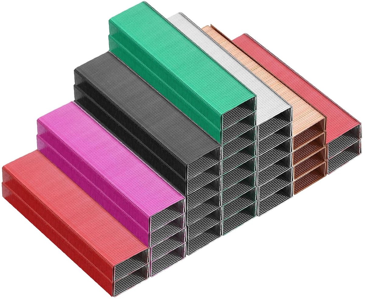 Nietjes, 6 stuks 26/6 standaard lengte 1/4 inch paperclips voor kantoorbenodigdheden, meerkleurig
