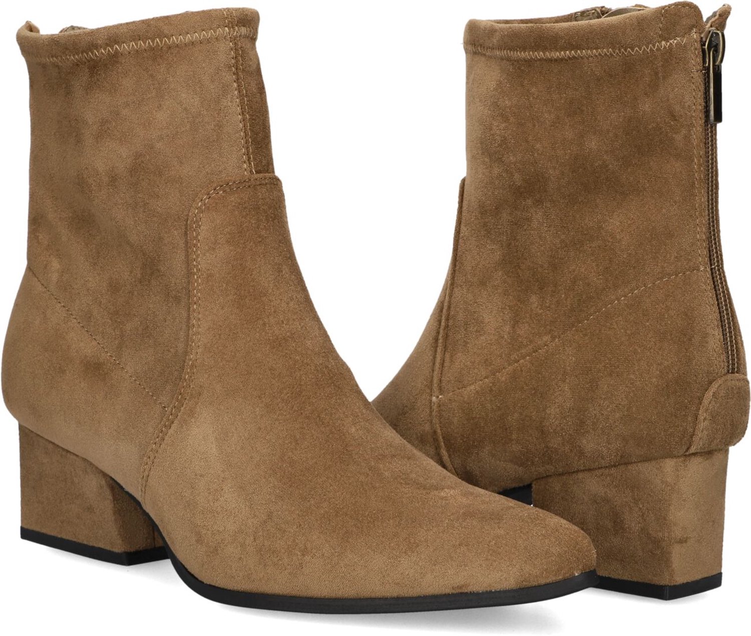MARLOU Cshn80982 Enkellaarsjes - Enkelboots met rits - Dames - Cognac - Maat 43