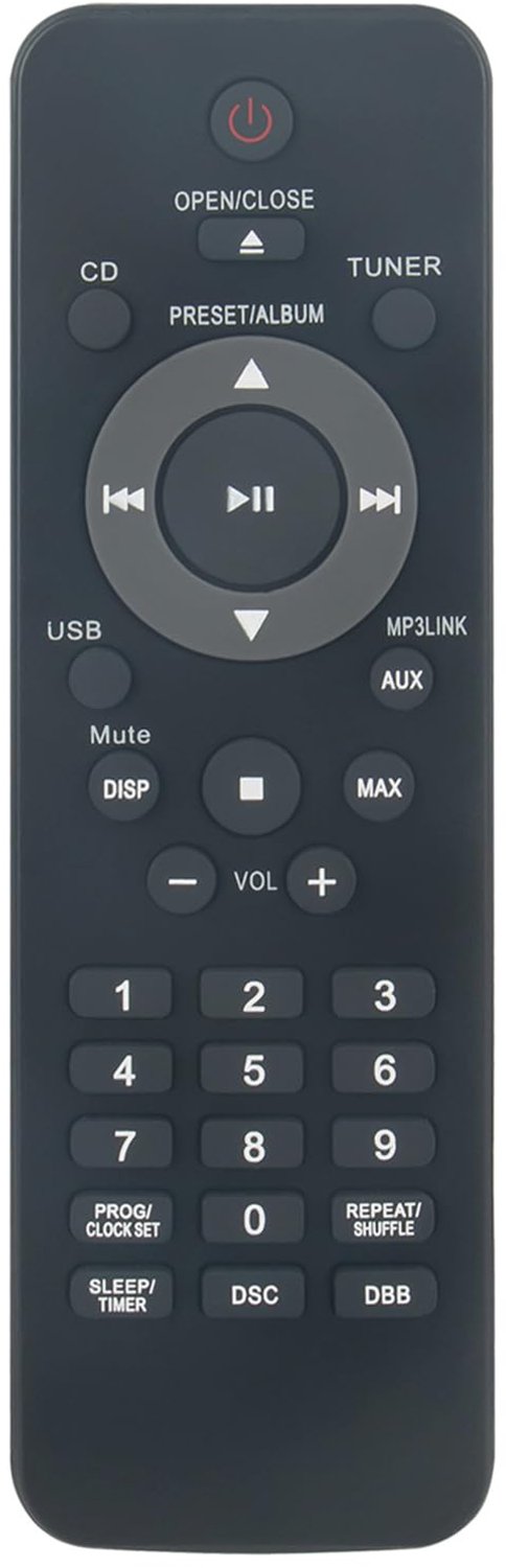Vervangende Afstandsbediening voor Mini Hi-Fi Audio Systemen