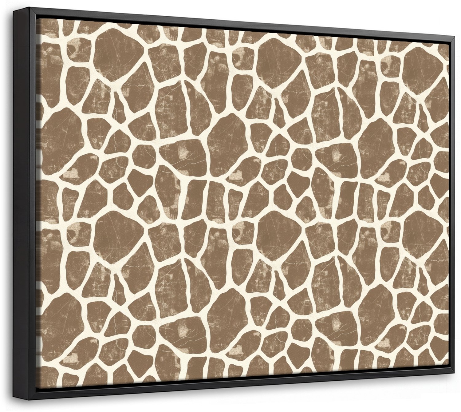 Canvas Schilderij met Baklijst 40x30cm - Giraf - Klassiek - Bruin - Muurdecoratie woonkamer - Slaapkamer decoratie - Kamer accessoires - Schilderijen op canvas met lijst