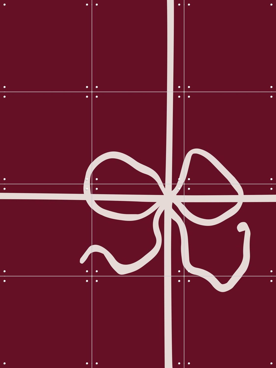 IXXI Christmas Gift, Palmartprints - 60 x 80 cm - Grote wanddecoratie en posters - Minimalisme, Woonkamer, Trap, Kerst Rood