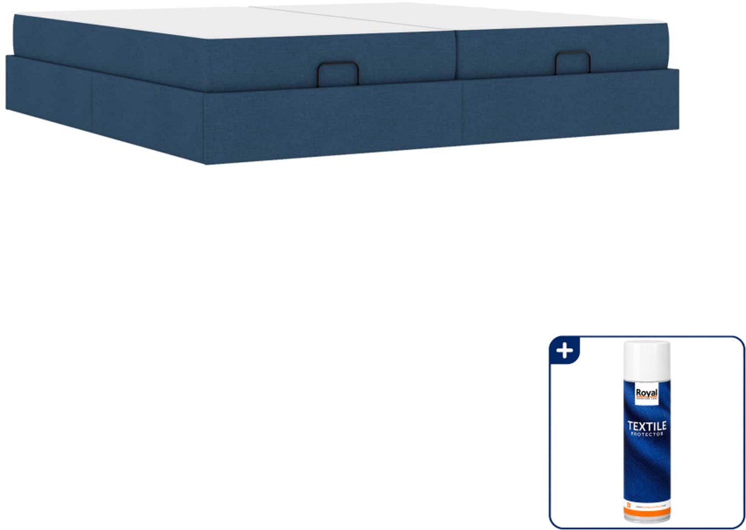 vidaXL Bedframe met matras 2-delig - 200 x 200 cm - stof - blauw - Inclusief textielbeschermer 500 ml Bruin