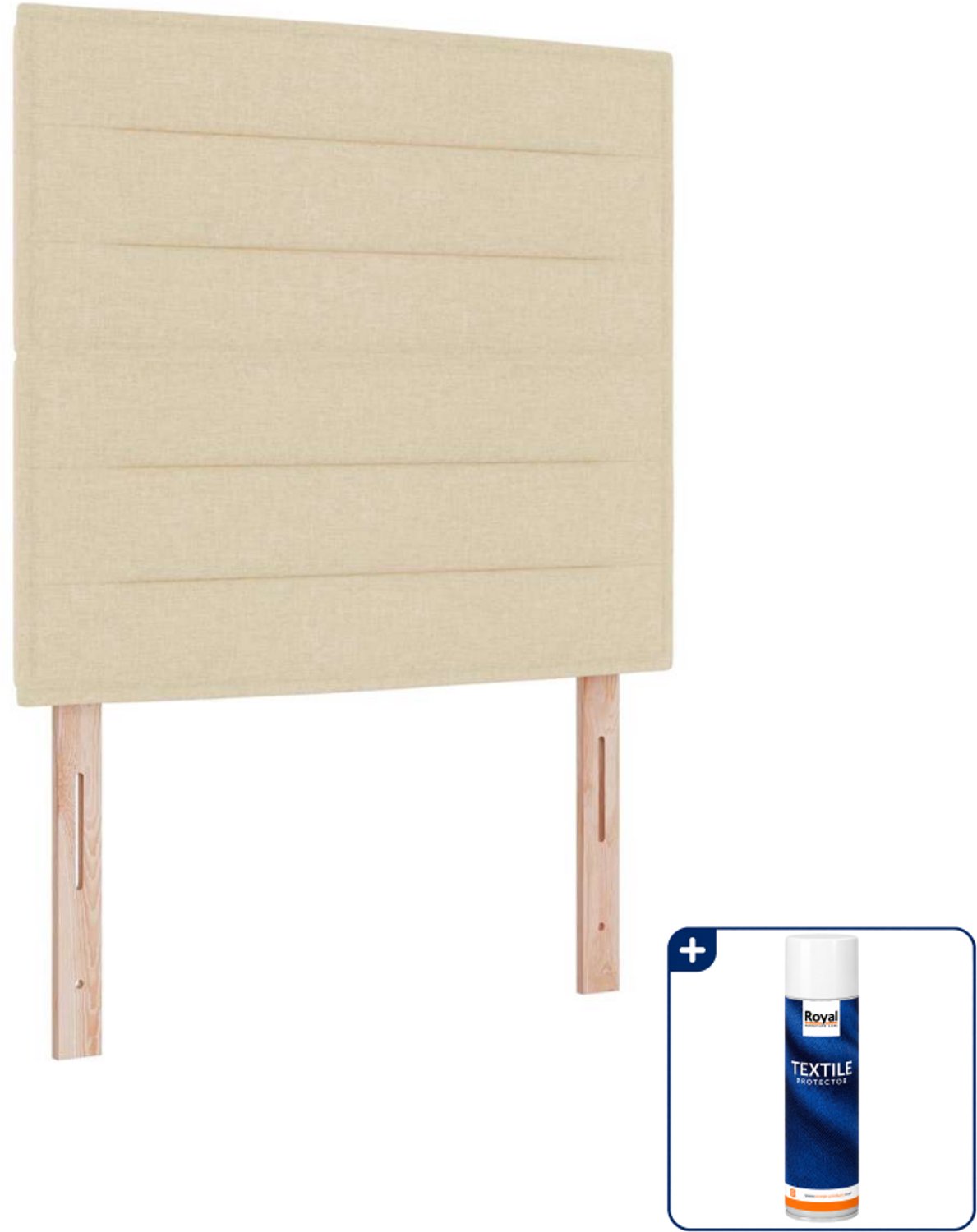 vidaXL led boxspringbed - 100 x 200 cm - crème - Inclusief textielbeschermer 500 ml