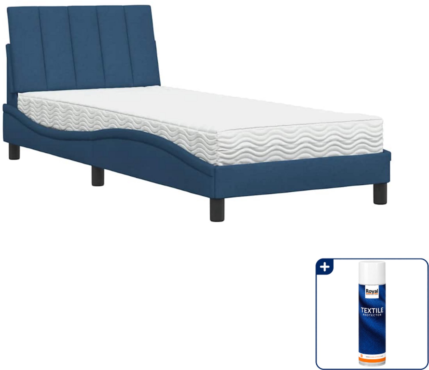 vidaXL Hanko bed met matras - 90 x 190 cm - blauw - Inclusief textielbeschermer 500 ml