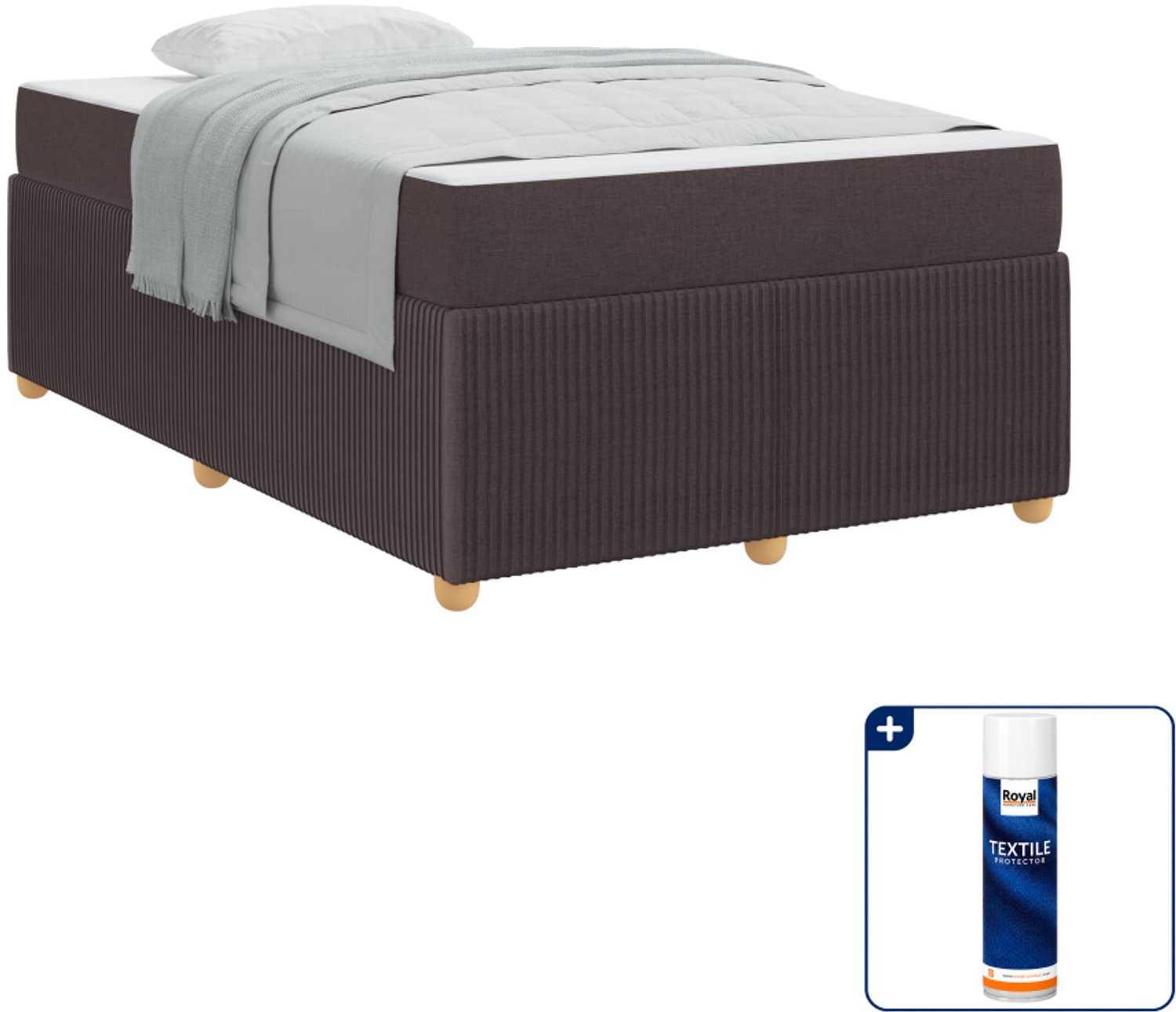 vidaXL bedframe - 120 x 200 cm - donkerbruin - Inclusief textielbeschermer 500 ml