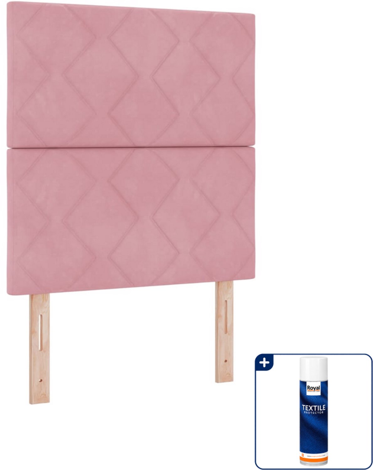 vidaXL boxspring - 80 x 200 cm - fluweel - roze - Inclusief textielbeschermer 500 ml