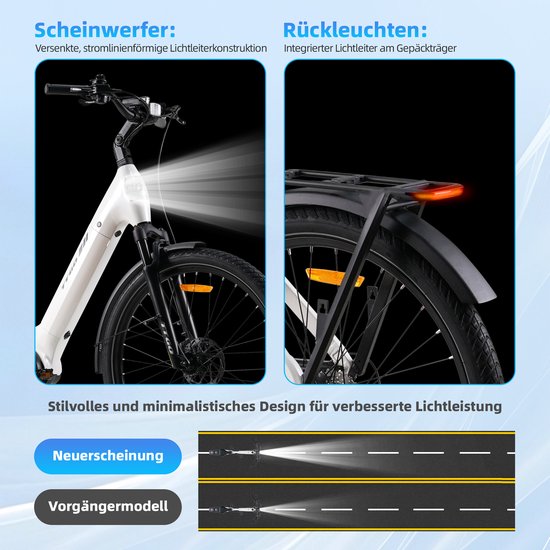 TTGO Z5 E-bike - 25 km/u - 27.5inch - 120km actieradius - 250W motor - 36V18Ah accu - 75NM - Wit — afbeelding 4