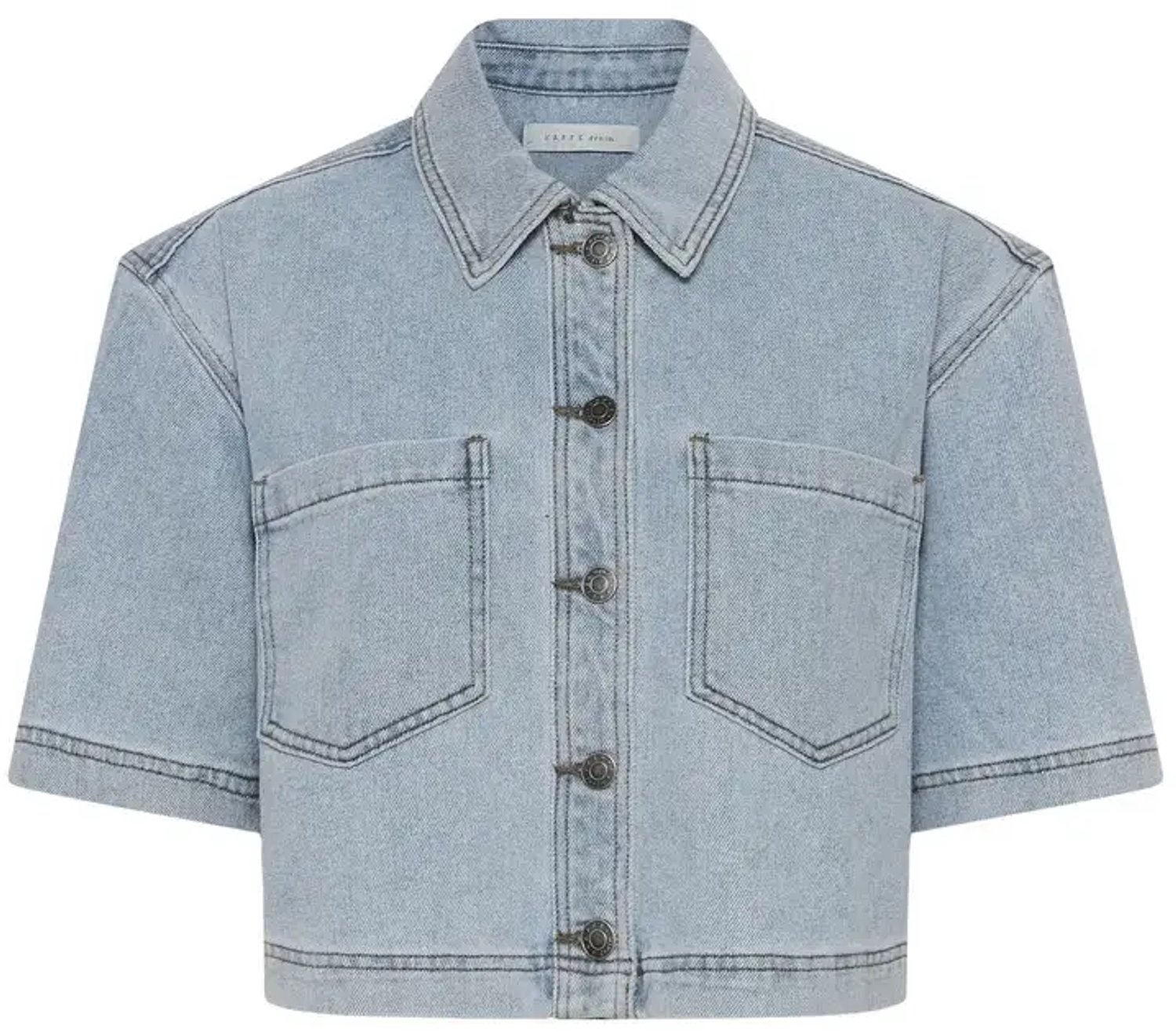 Korte mouwen spijkerblouse voor dames KAFFE Minna Denim