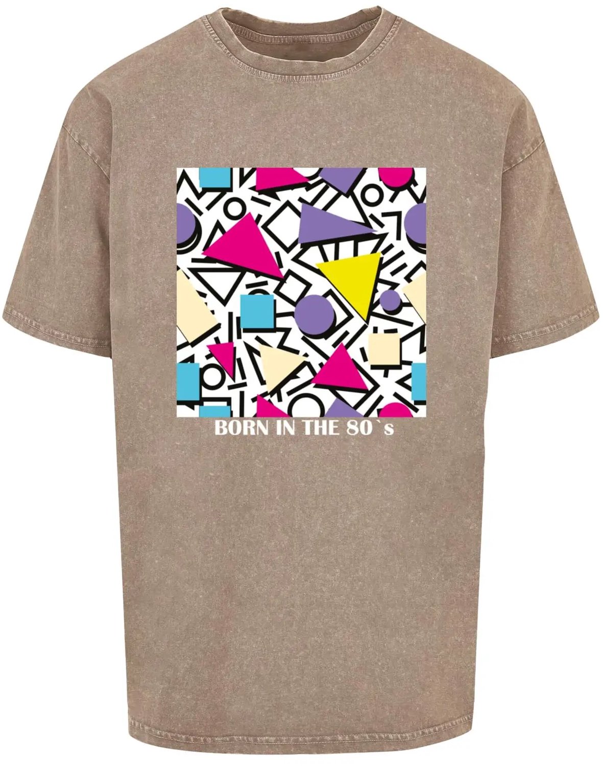 T-shirt Mister Tee Geometric Retro Acid Washed Dark Kaki