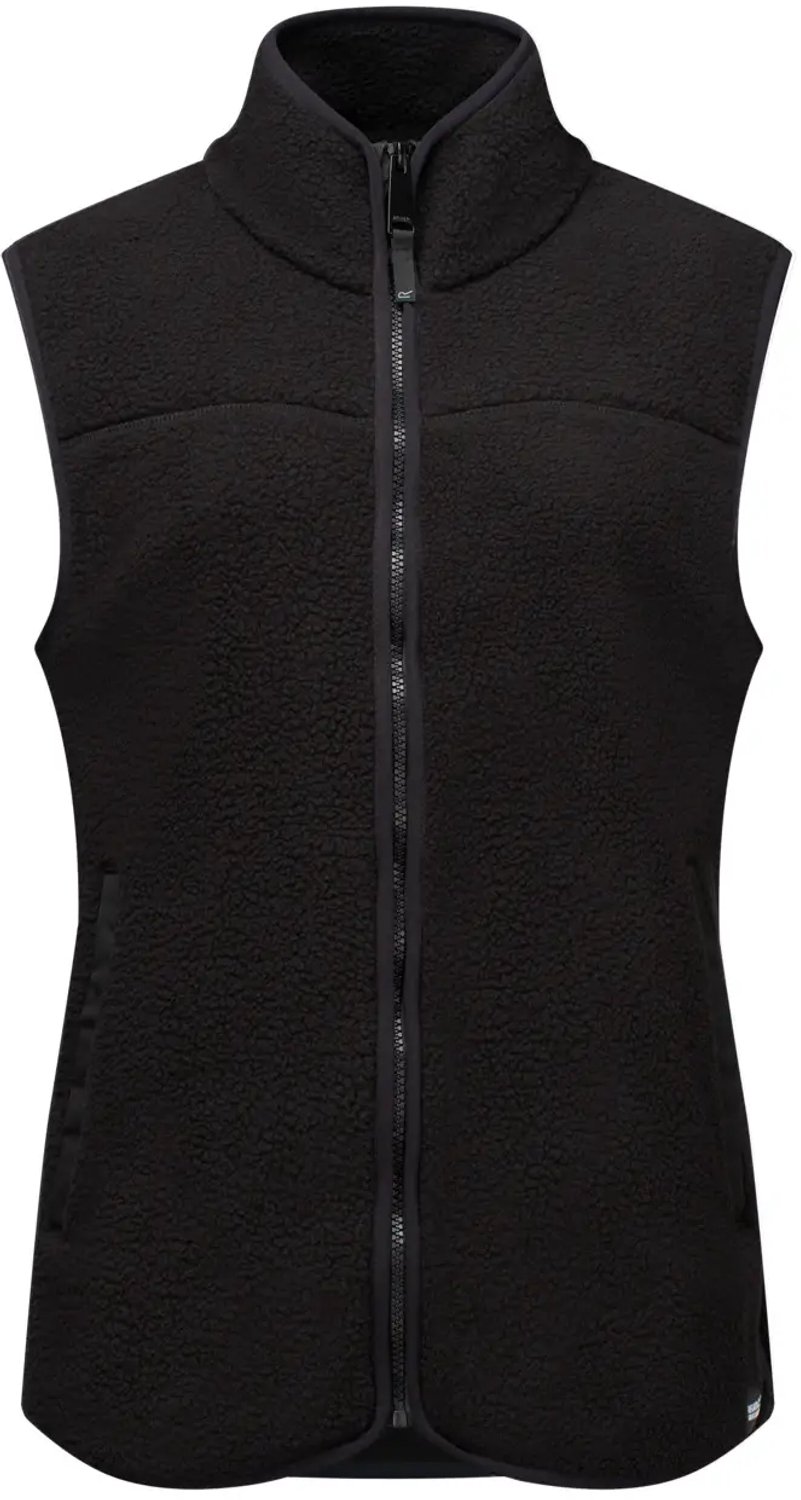 Mouwloze fleece voor dames Regatta Frankie Borg B/W Zwart