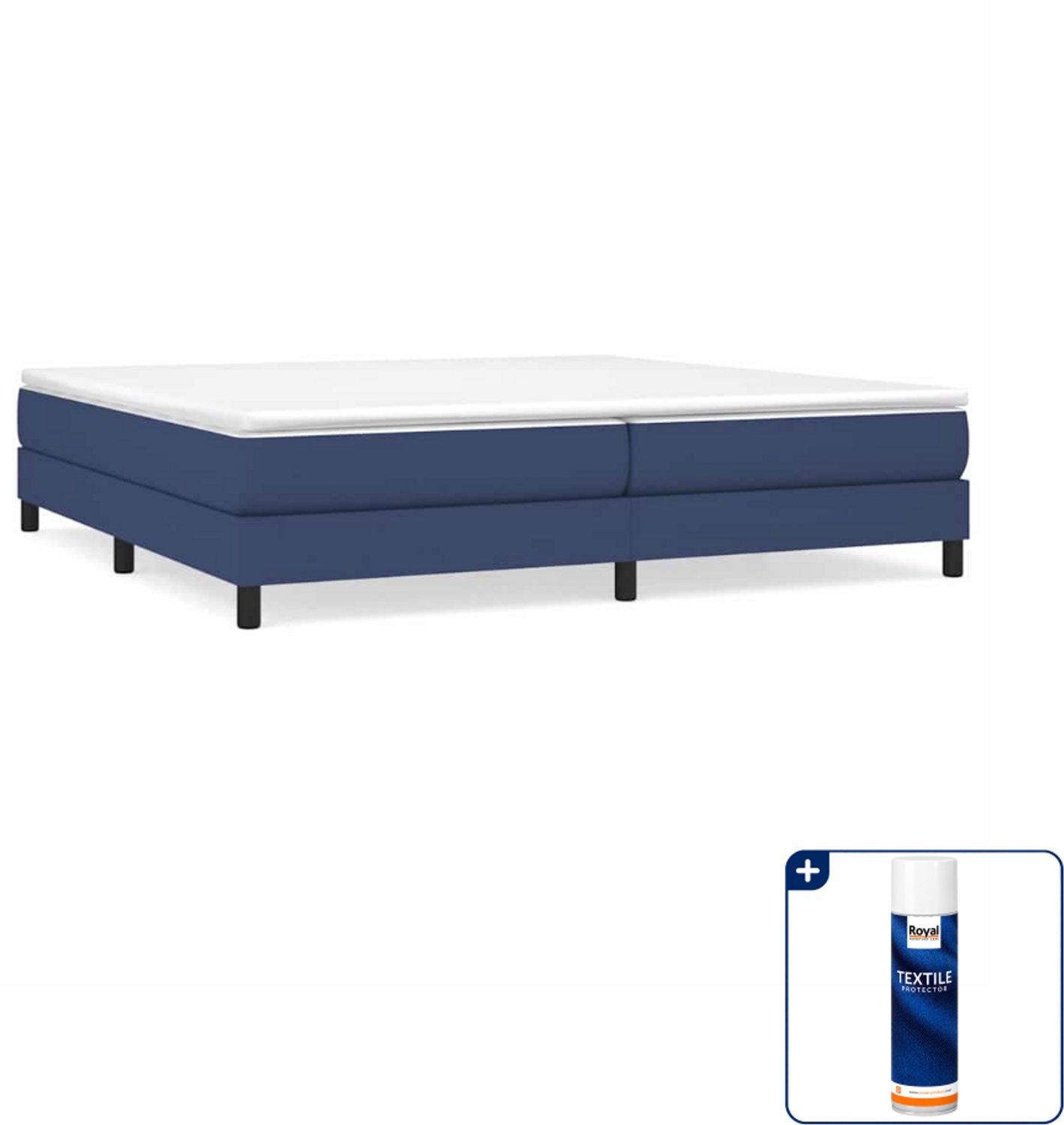 vidaXL boxspring bed - 200 x 200 cm - stof - blauw - Inclusief textielbeschermer 500 ml