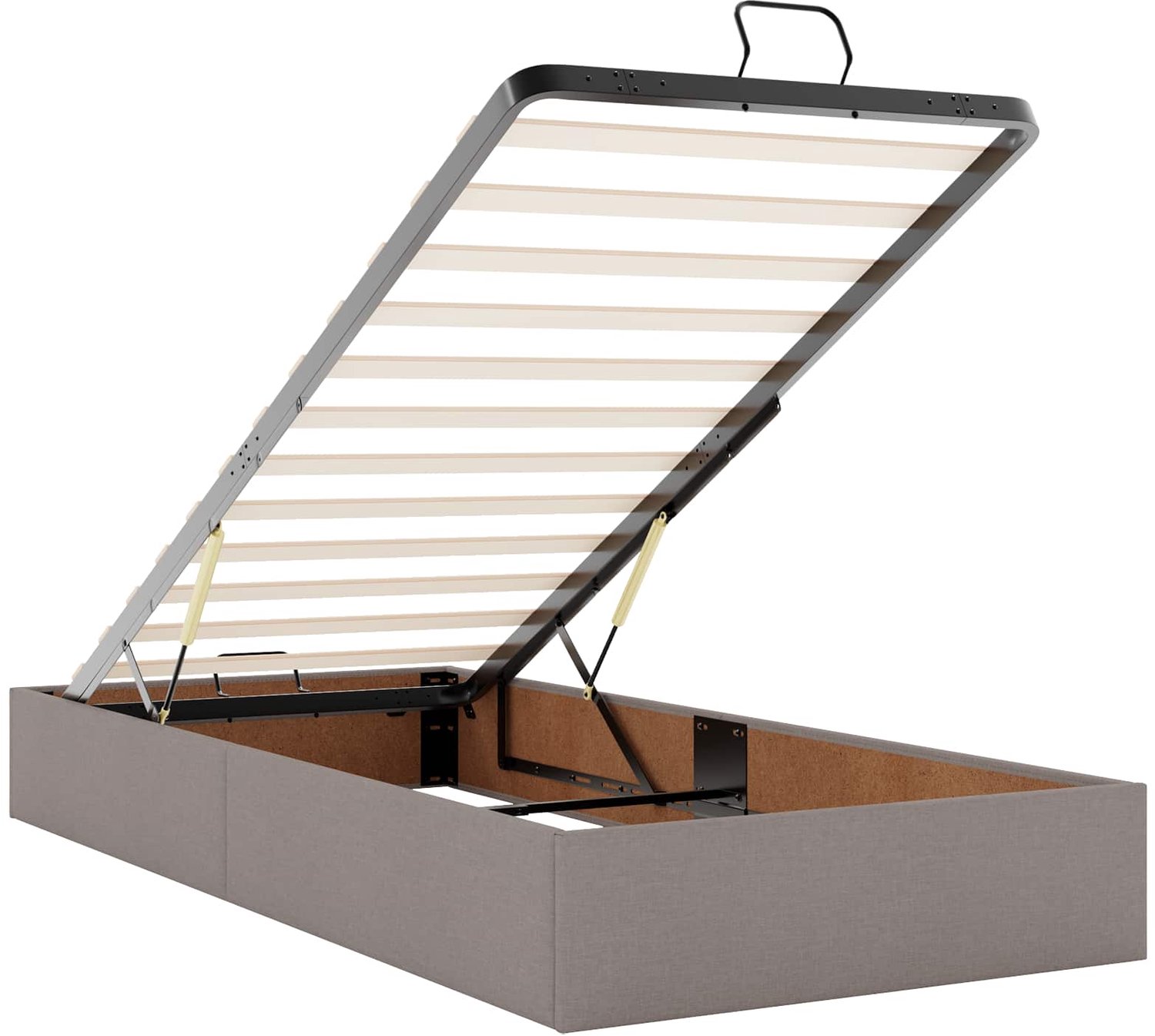 vidaXL ottoman bed met matras - 90 x 190 cm - taupe - Inclusief textielbeschermer 500 ml