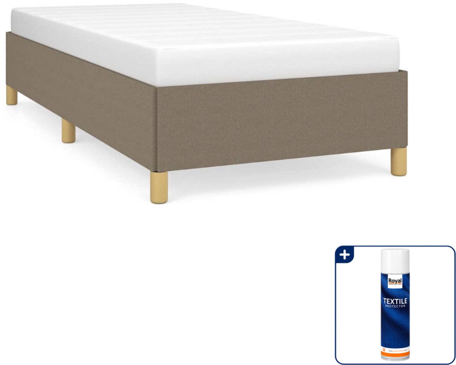vidaXL bedframe - 80 x 200 cm - stof - taupe - Inclusief textielbeschermer 500 ml