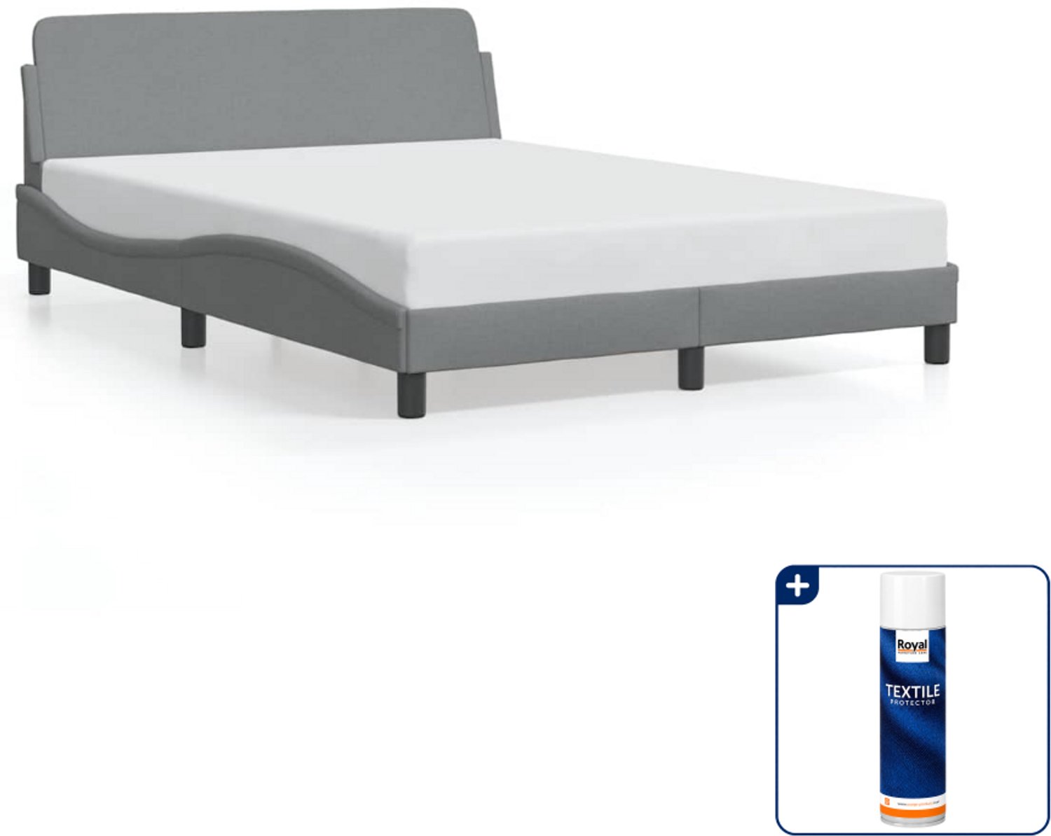 vidaXL Bedframe Dover - 120 x 200 cm - stof - lichtgrijs - Inclusief textielbeschermer 500 ml