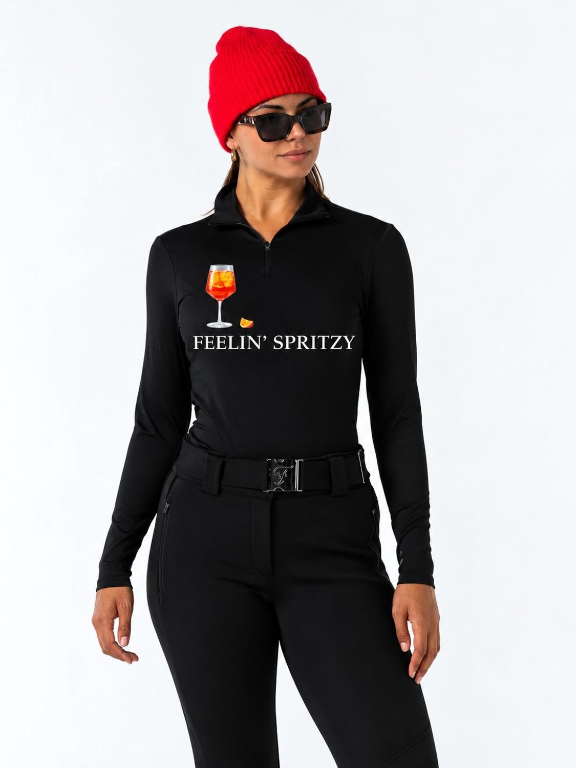 FALCON Partypully- Feelin Spritzy Skipully met rits dames Zwart