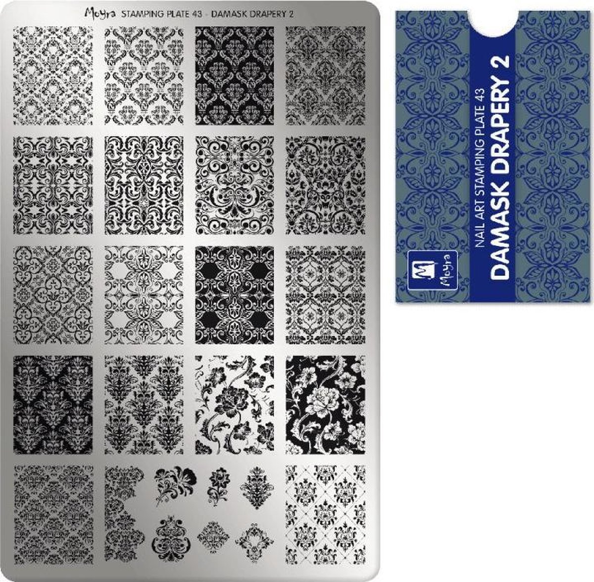 Goedkoopste Moyra Stamping Plate 43 Damask Drapery 2