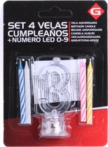 Gerimport Verjaardagskaarsen Led 3 Jaar 8 Cm 5-delig