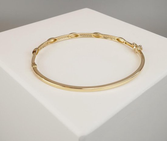 neus vertrekken Array Geel gouden 14 karaat armband met zirkonia | bol.com