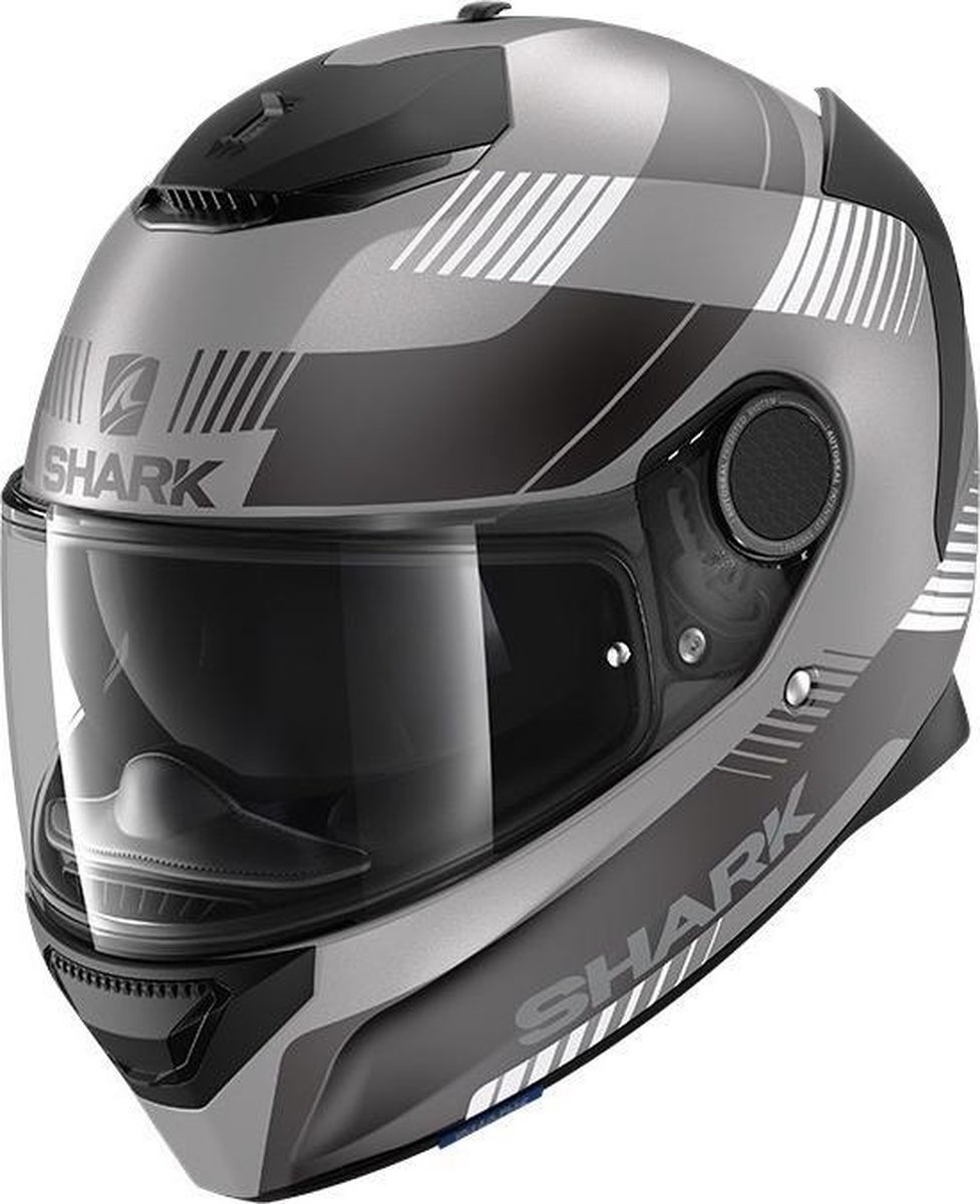 Shark Spartan 1.2 Strad Mat Anthracite Black Silver Full Face Helmet 2XL - Maat 2XL - Helm