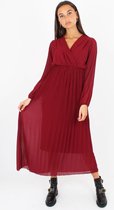 Lange bordeaux mesh jurk