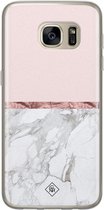 Samsung S7 hoesje siliconen - Rose all day | Samsung Galaxy S7 case | Roze | TPU backcover transparant