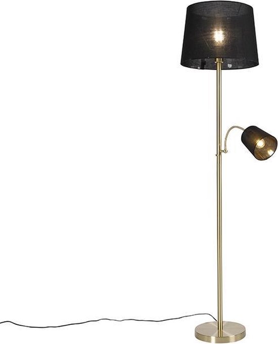 QAZQA retro - Klassieke Vloerlamp | Staande Lamp met leeslamp - 1 lichts -  H 1597 mm -... | bol.com