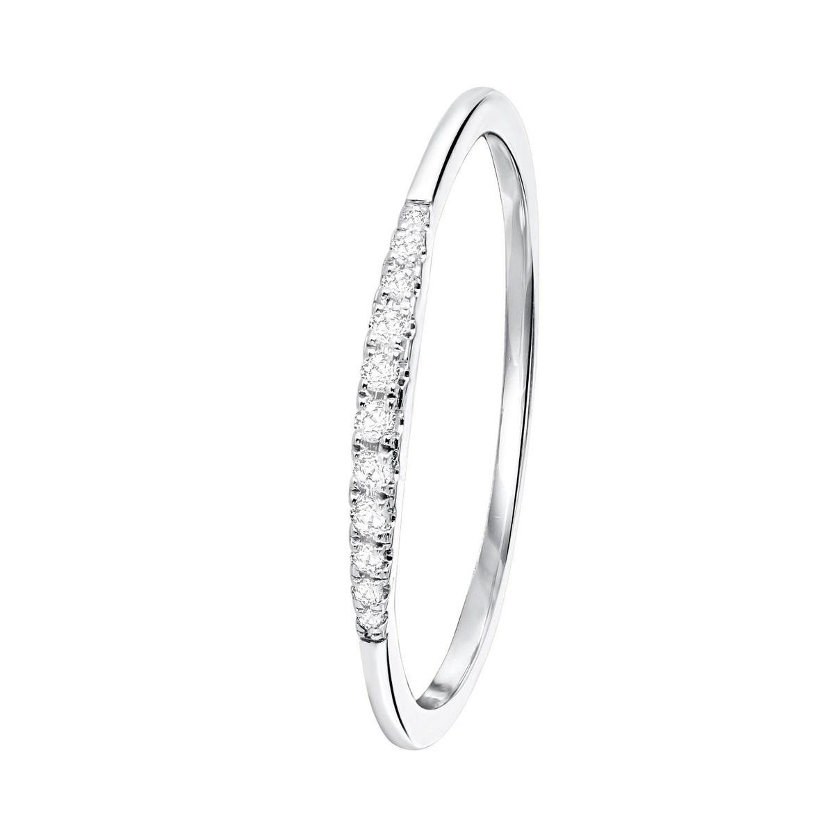 Lucardi Dames Ring met 11 diamanten (0,06ct) - Ring - Cadeau - 14 Karaat  Goud - Witgoud | bol.com