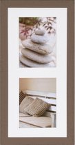 Fotolijst - Henzo - Driftwood Gallery - Collagelijst voor 2 foto's - Fotomaat 15x20 cm - Bruin