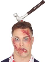 Halloween/horror verkleed diadeem - hamer door hoofd - kunststof - verkleedaccessoires