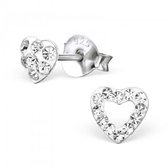 Aramat jewels ® - Oorbellen hart  sterling zilver kristal 5mm x 6mm